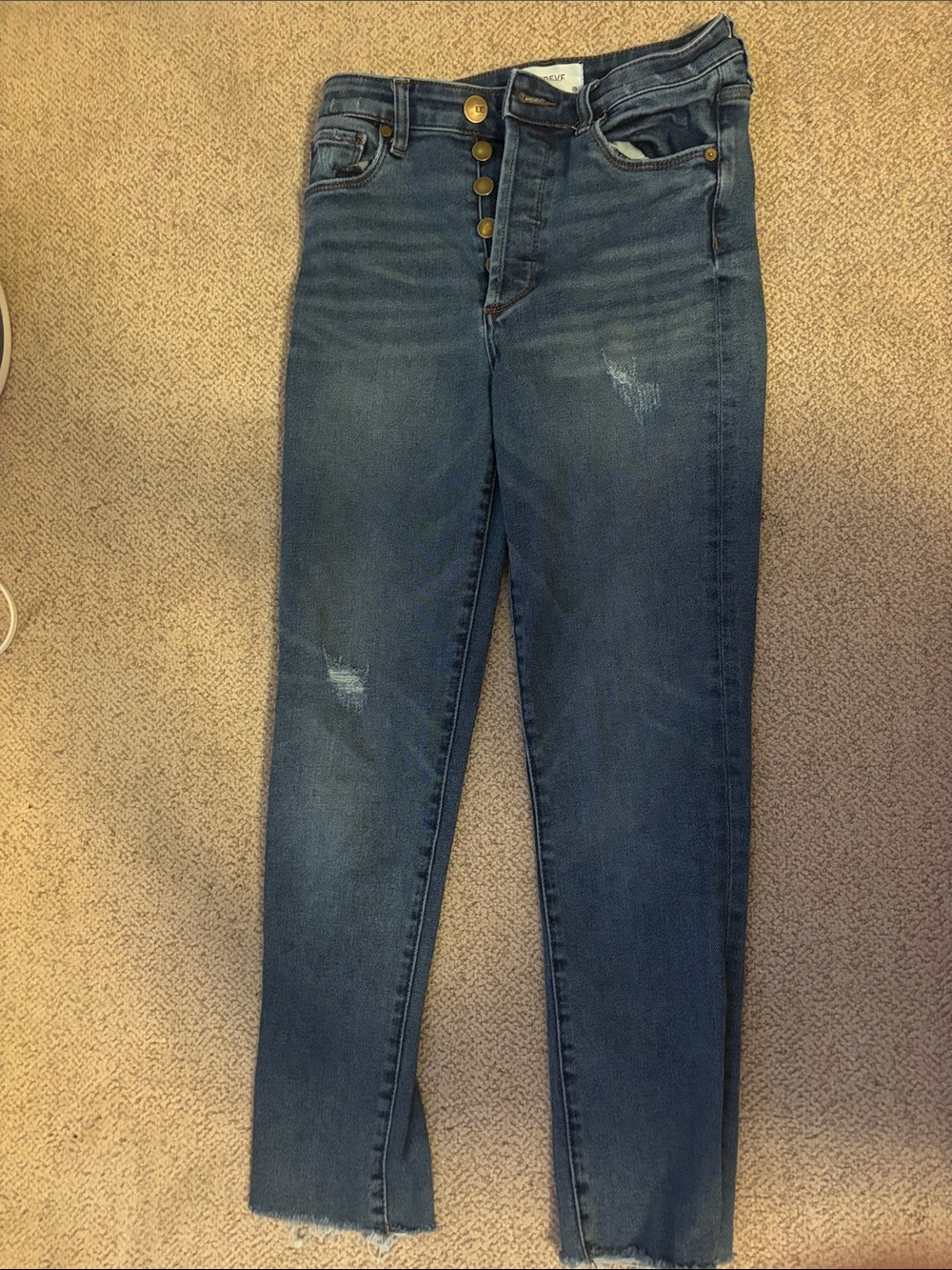 Evereve Women's Skinny Jeans in Dark Blue Wash
